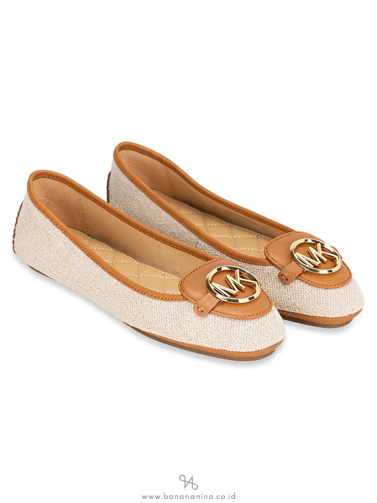 MICHAEL KORS Lillie Leather Moccasins Flats Hemp Sz 7.5