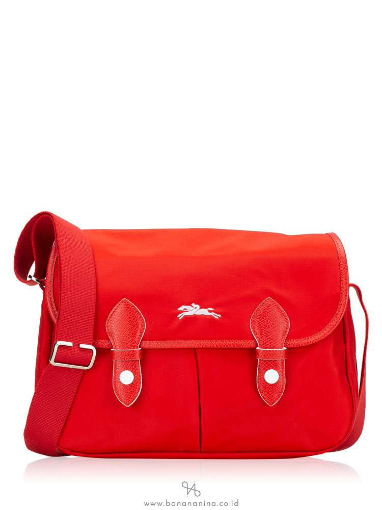 LONGCHAMP Club Nylon Messenger Vermilion