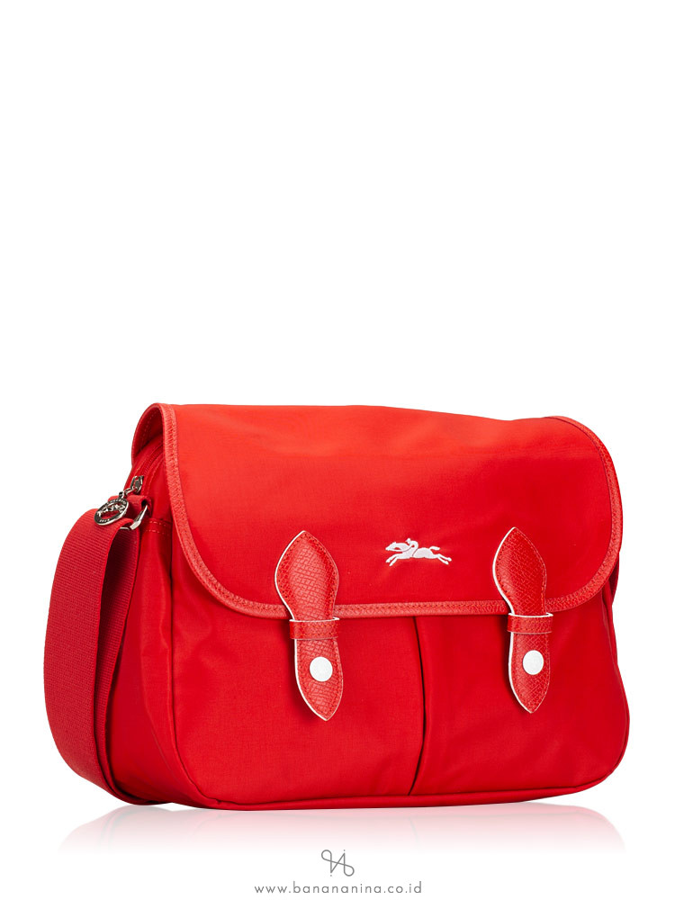 LONGCHAMP Club Nylon Messenger Vermilion