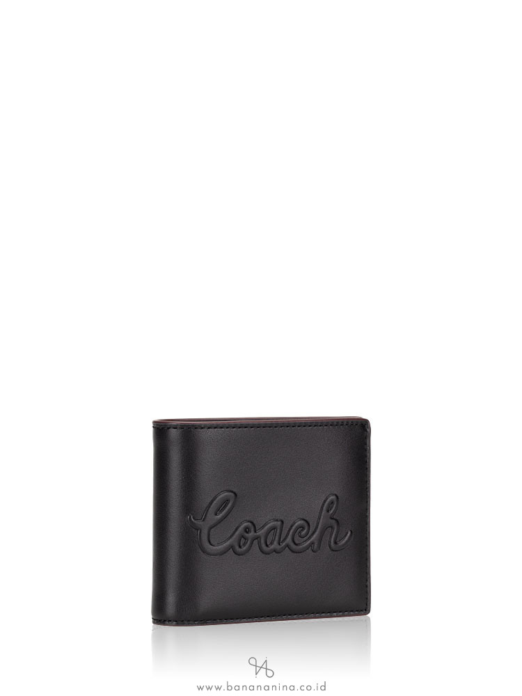 COACH Men 76875 Debbosed Leather 3 in 1 Billfold Wallet Black