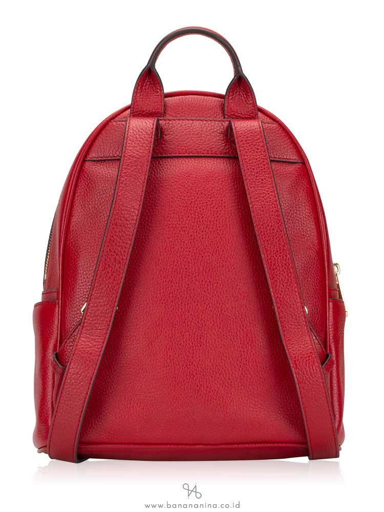 MICHAEL KORS Abbey Studded Leather Medium Backpack Scarlet