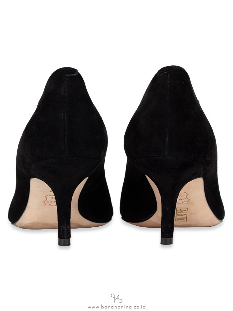 TORY BURCH Elizabeth Royal Suede Pump Black Sz 8.5