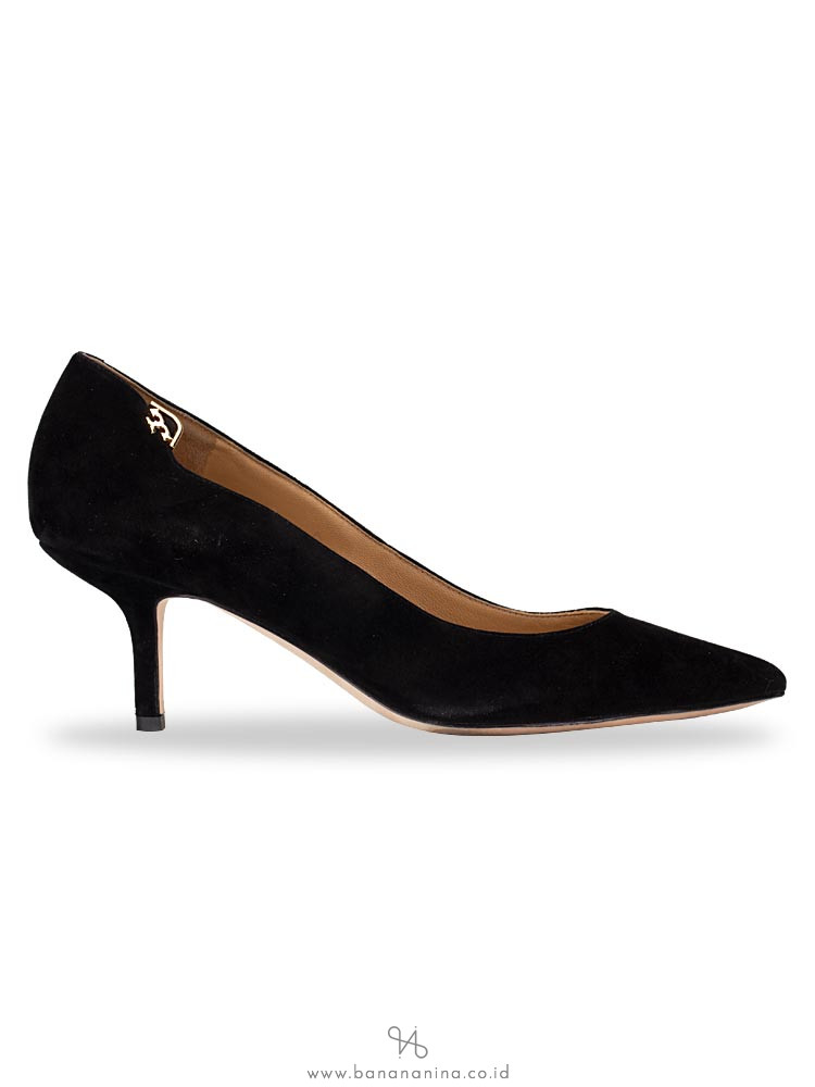 TORY BURCH Elizabeth Royal Suede Pump Black Sz 8.5