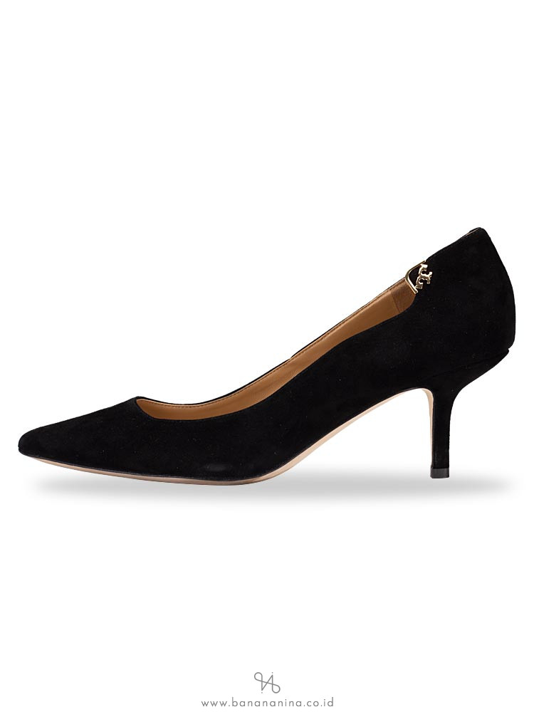 TORY BURCH Elizabeth Royal Suede Pump Black Sz 8.5