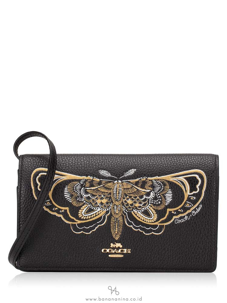 COACH 76770 Chelsea Animation Butterfly Hayden Foldover Black Multi