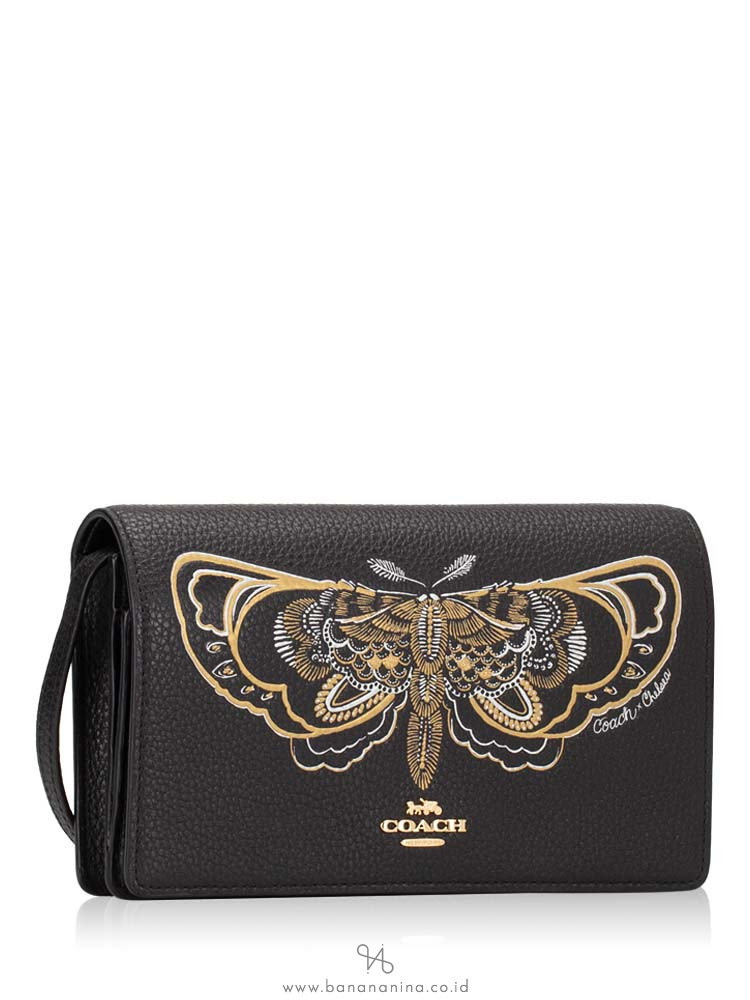 COACH 76770 Chelsea Animation Butterfly Hayden Foldover Black Multi