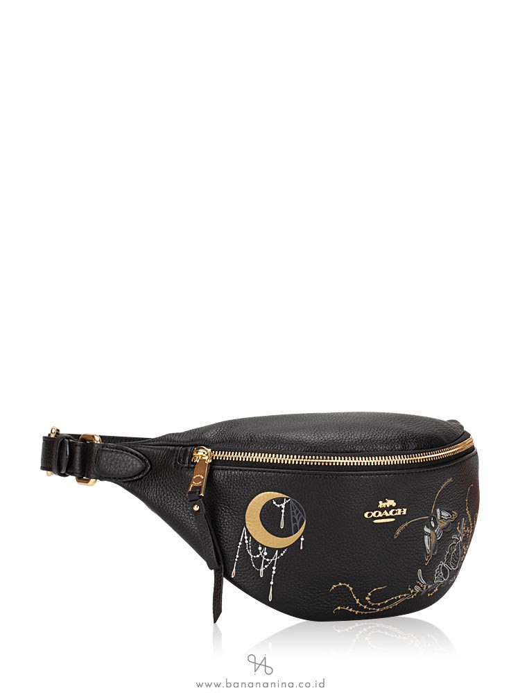 COACH 76661 Chelsea Leather Fanny Pack Black Multi