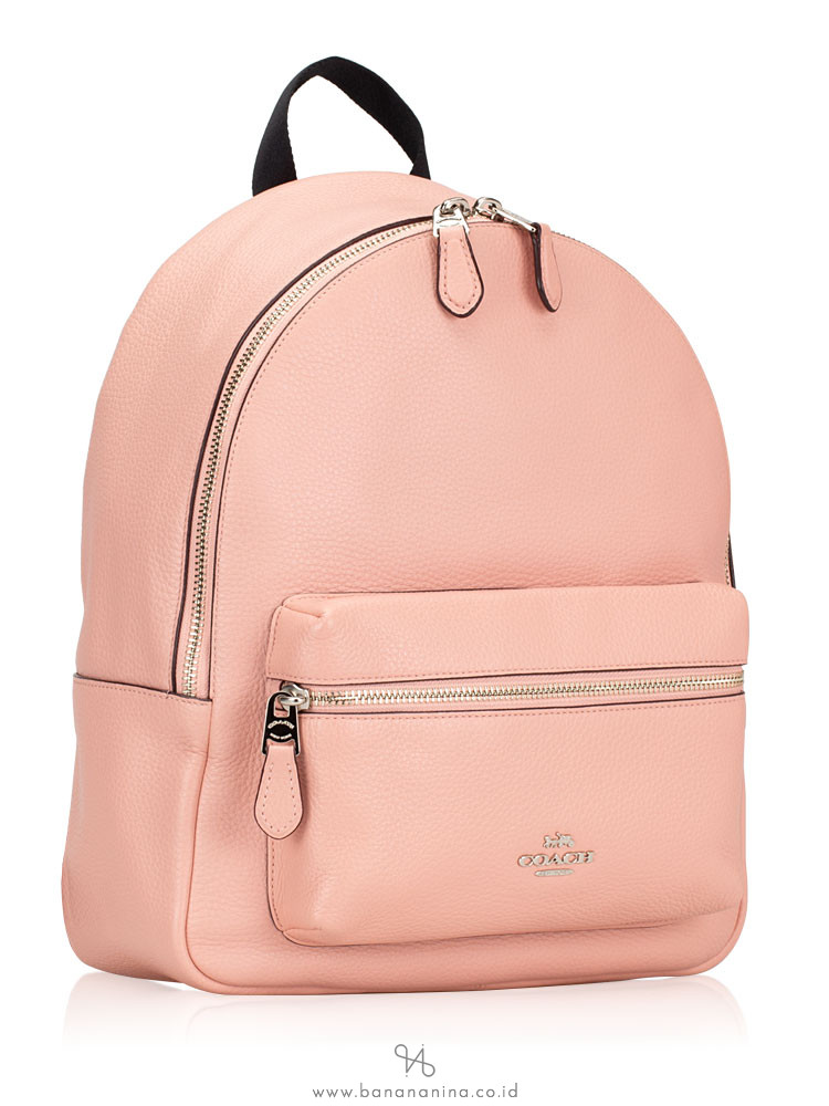 COACH 30550 Pebbled Leather Medium Charlie Backpack Petal