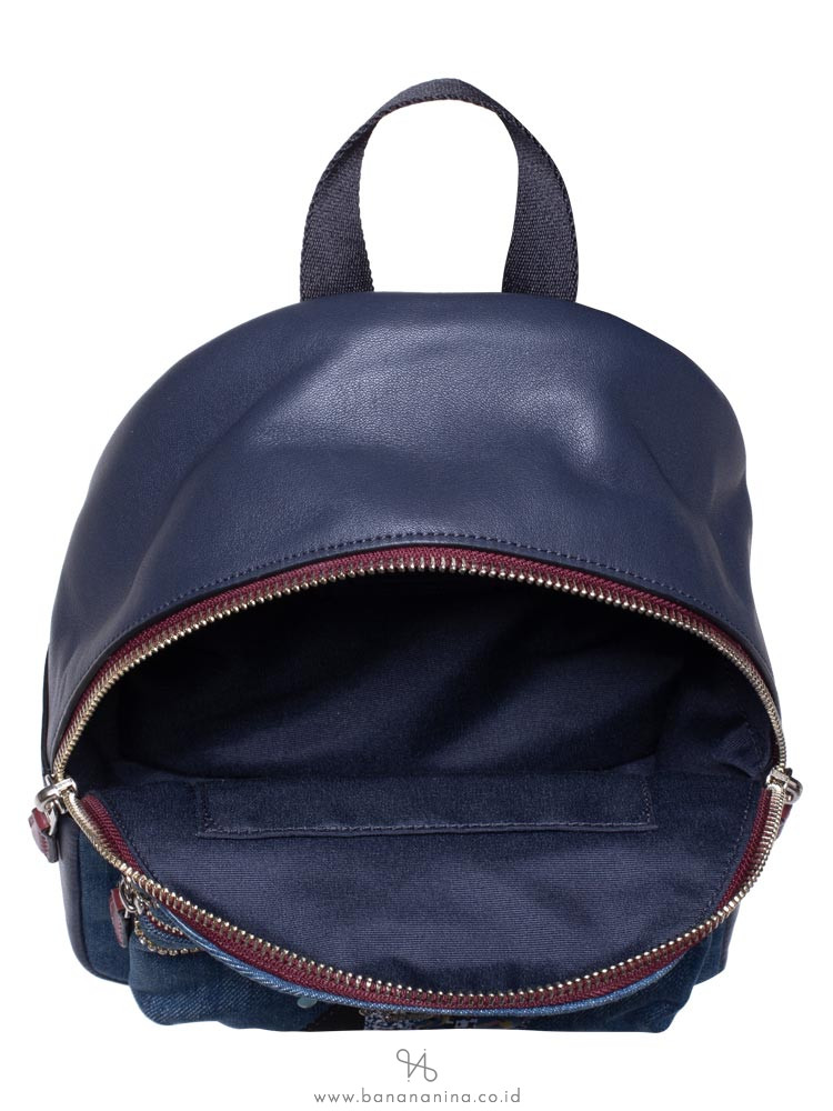 COACH 39917 Star Patch Mini Charlie Backpack Denim Multi