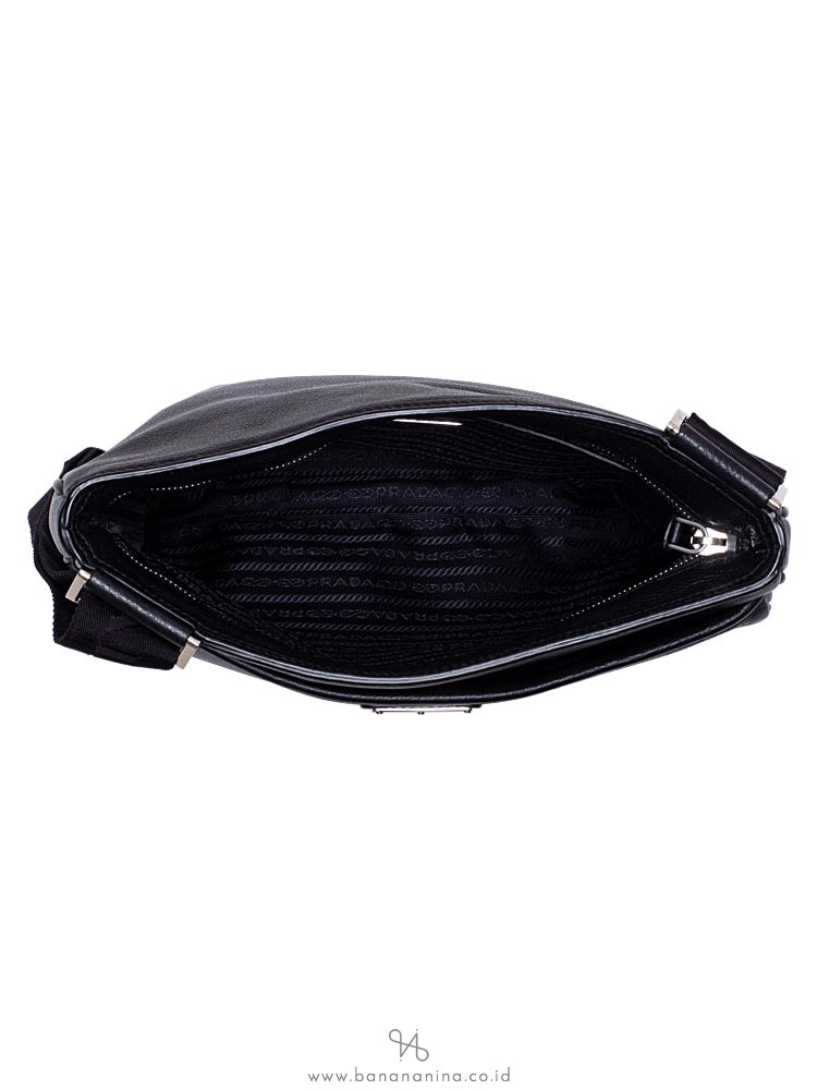 PRADA Men 2VH019 Vitello City Bandoliera Nero