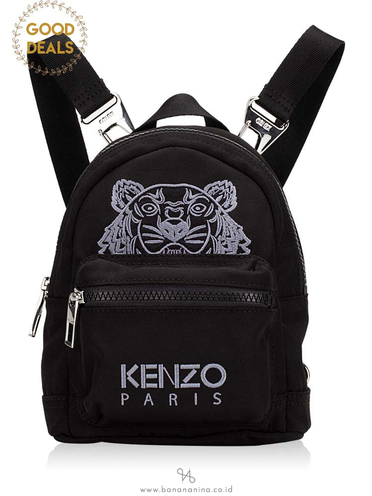 KENZO Silver Tiger Mini Canvas Backpack Black