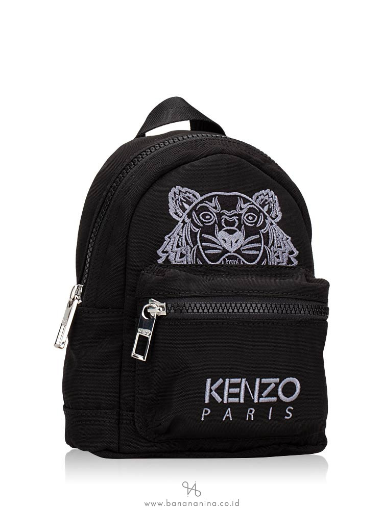 KENZO Silver Tiger Mini Canvas Backpack Black