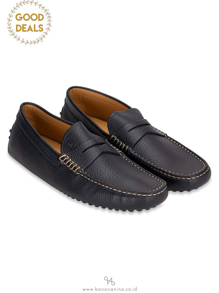 TOD'S Men Gommino Leather Loafer Navy Sz 6.5