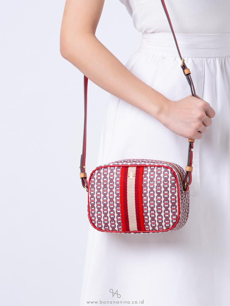 TORY BURCH Gemini Link Canvas Mini Bag Liberty Red