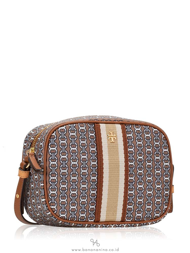 TORY BURCH Gemini Link Canvas Mini Bag Light Umber