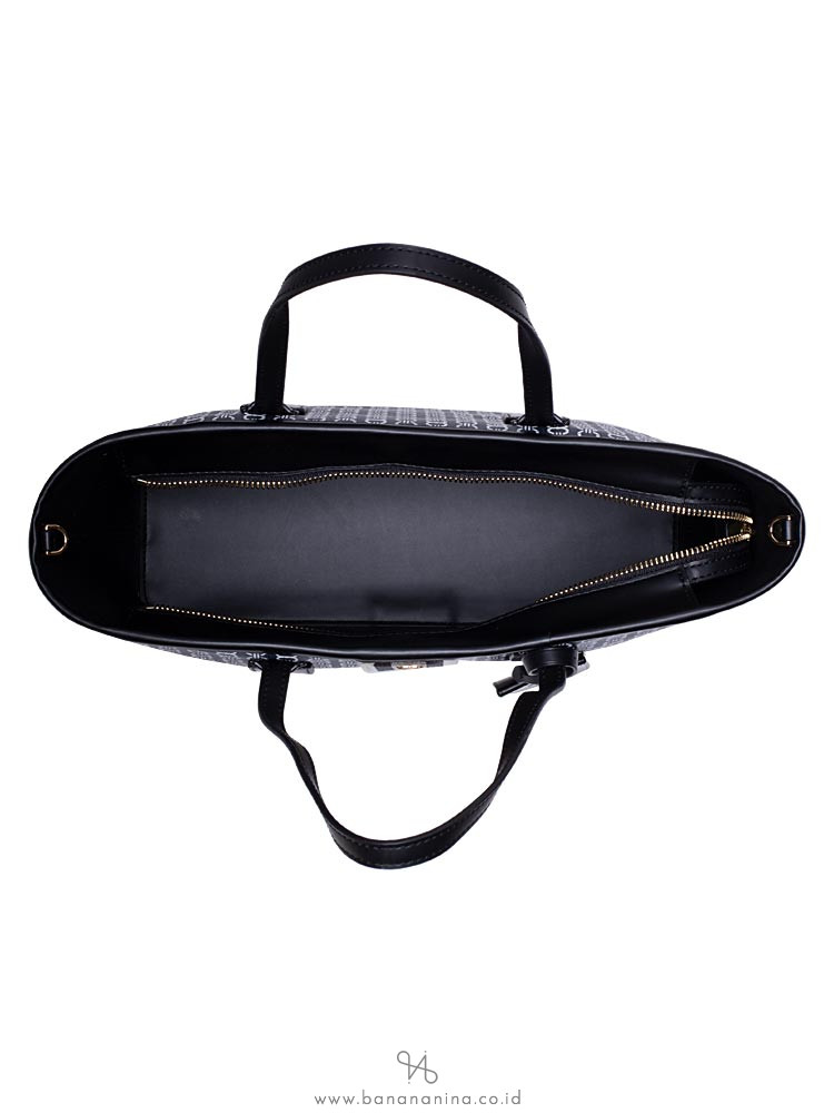 TORY BURCH Gemini Link Canvas Small Tote Black
