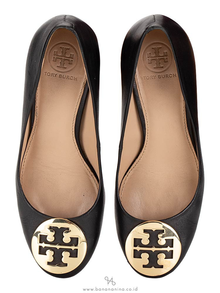 TORY BURCH Hope Leather Pump Black Sz 5