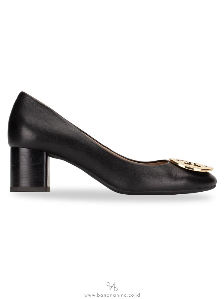 TORY BURCH Hope Leather Pump Black Sz 5