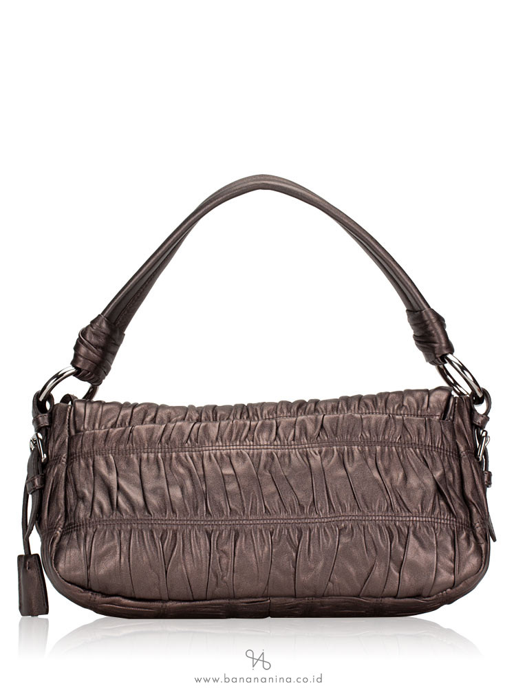 PRADA BR3972 Nappa Gaufre Satchel Grafite