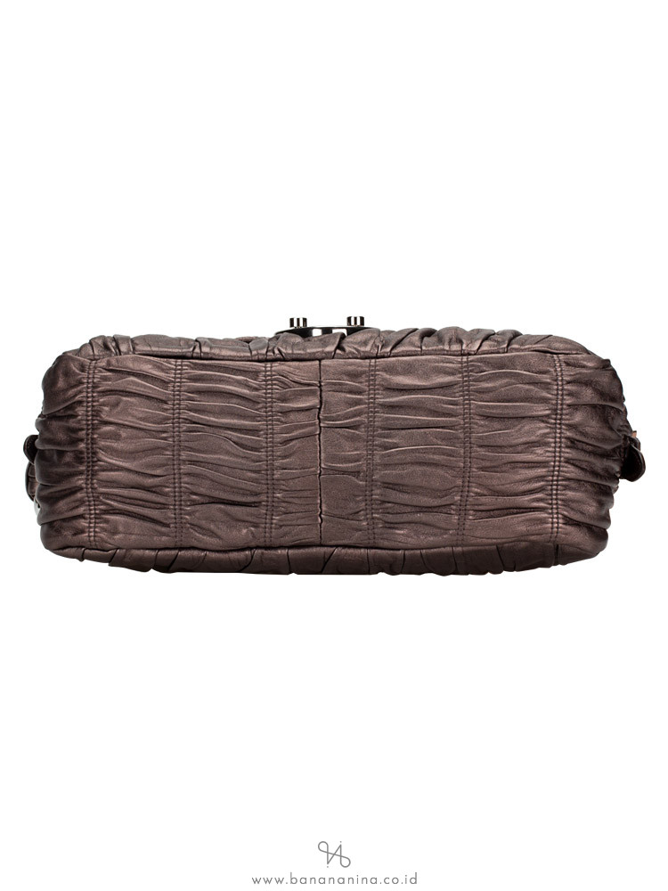 PRADA BR3972 Nappa Gaufre Satchel Grafite
