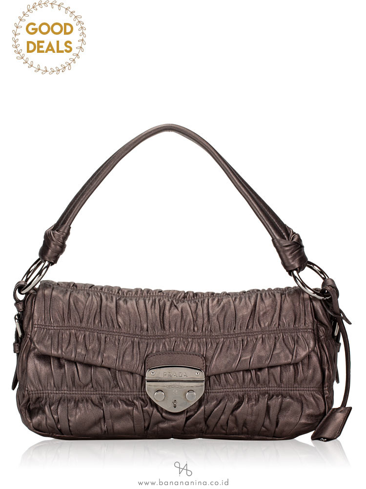 PRADA BR3972 Nappa Gaufre Satchel Grafite