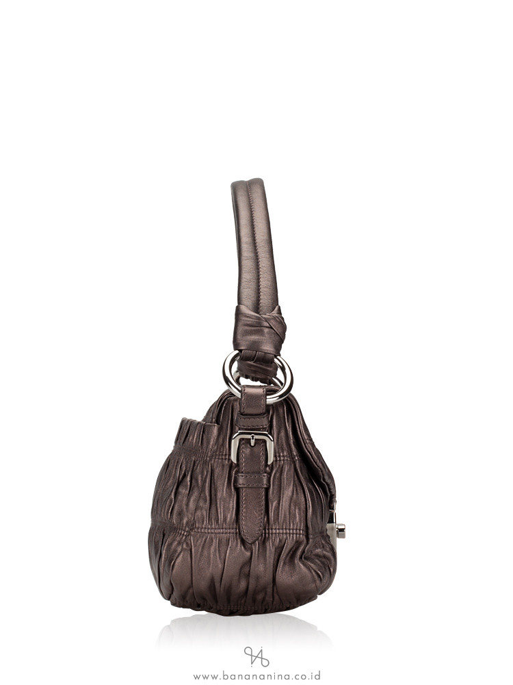PRADA BR3972 Nappa Gaufre Satchel Grafite