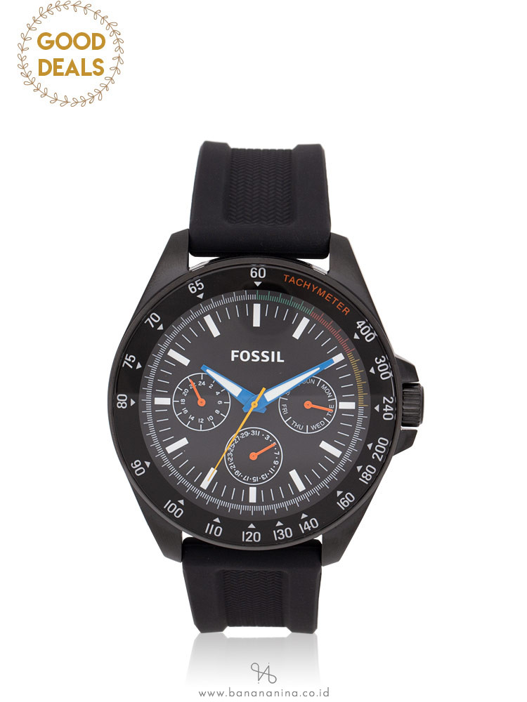 FOSSIL Men BQ2355 Neale Chronograph Silicone Strap Black