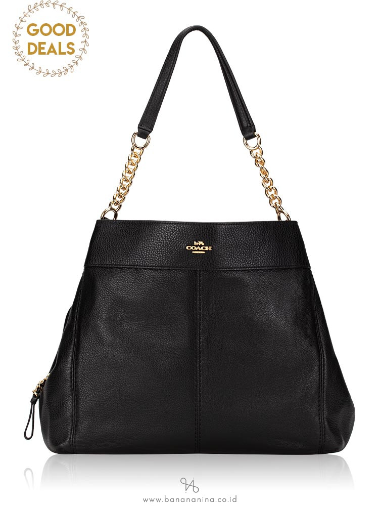 COACH 27594 Pebbled Leather Lexy Shoulder Bag Black