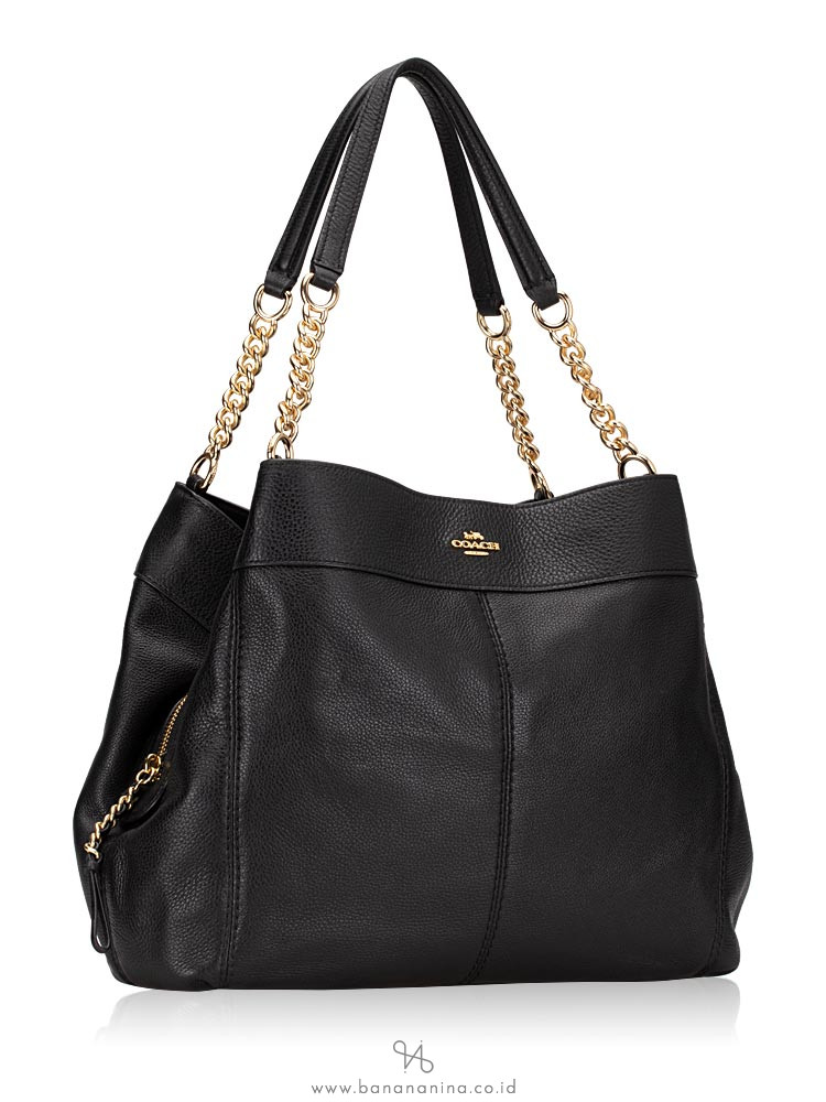 COACH 27594 Pebbled Leather Lexy Shoulder Bag Black