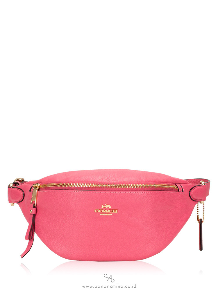 COACH 48738 Pebble Leather Belt Pink Ruby