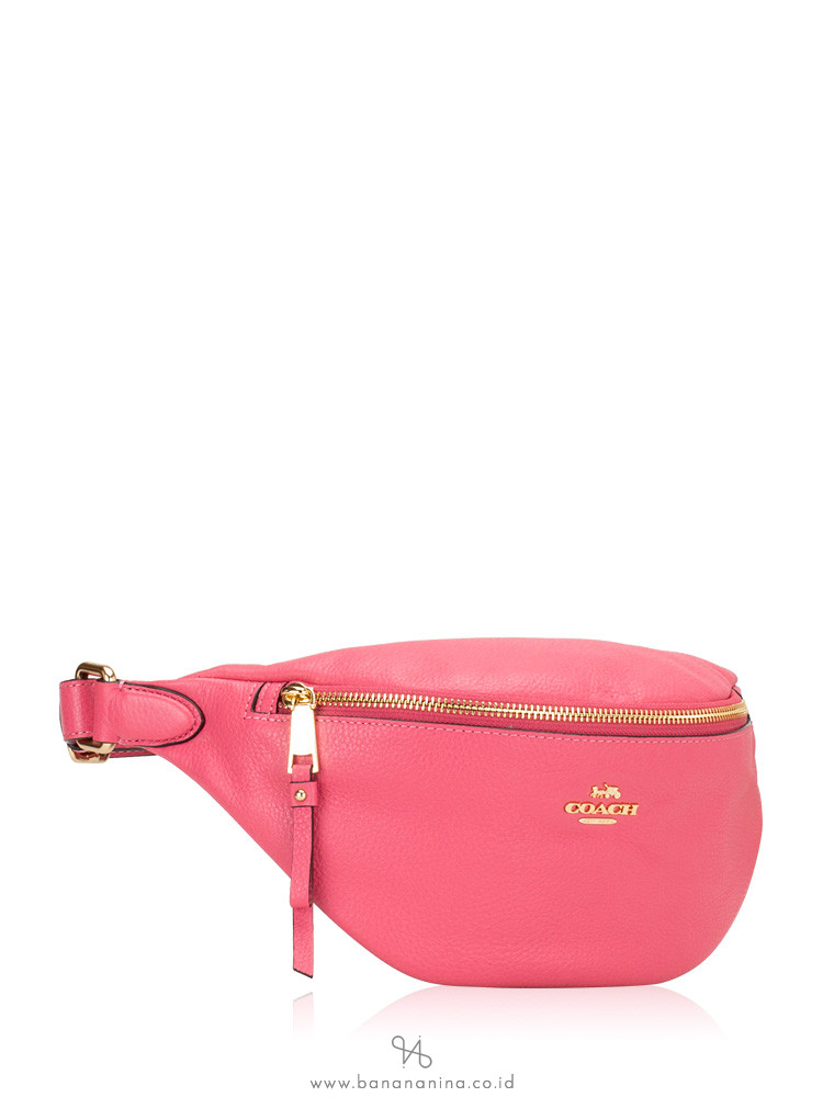 COACH 48738 Pebble Leather Belt Pink Ruby