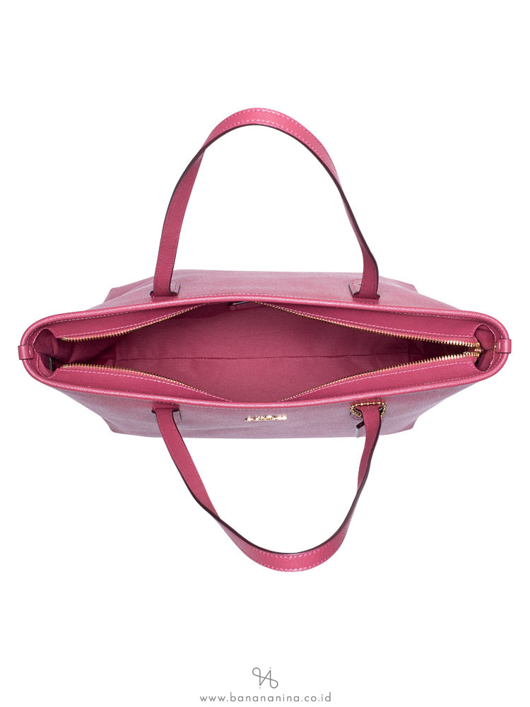 COACH 58846 Crossgrain Leather City Zip Tote Rouge