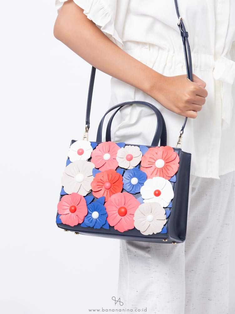 KATE SPADE Madison Daisy Lane Sam Satchel Blazer Blue Multi