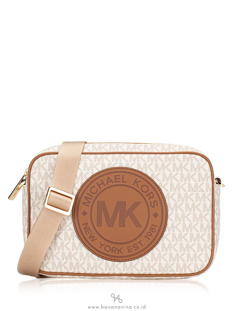 MICHAEL KORS Fulton Monogram Sport Logo Large Crossbody Vanilla