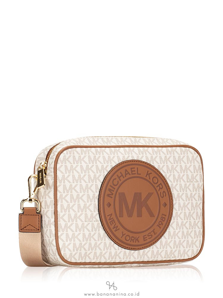 MICHAEL KORS Fulton Monogram Sport Logo Large Crossbody Vanilla