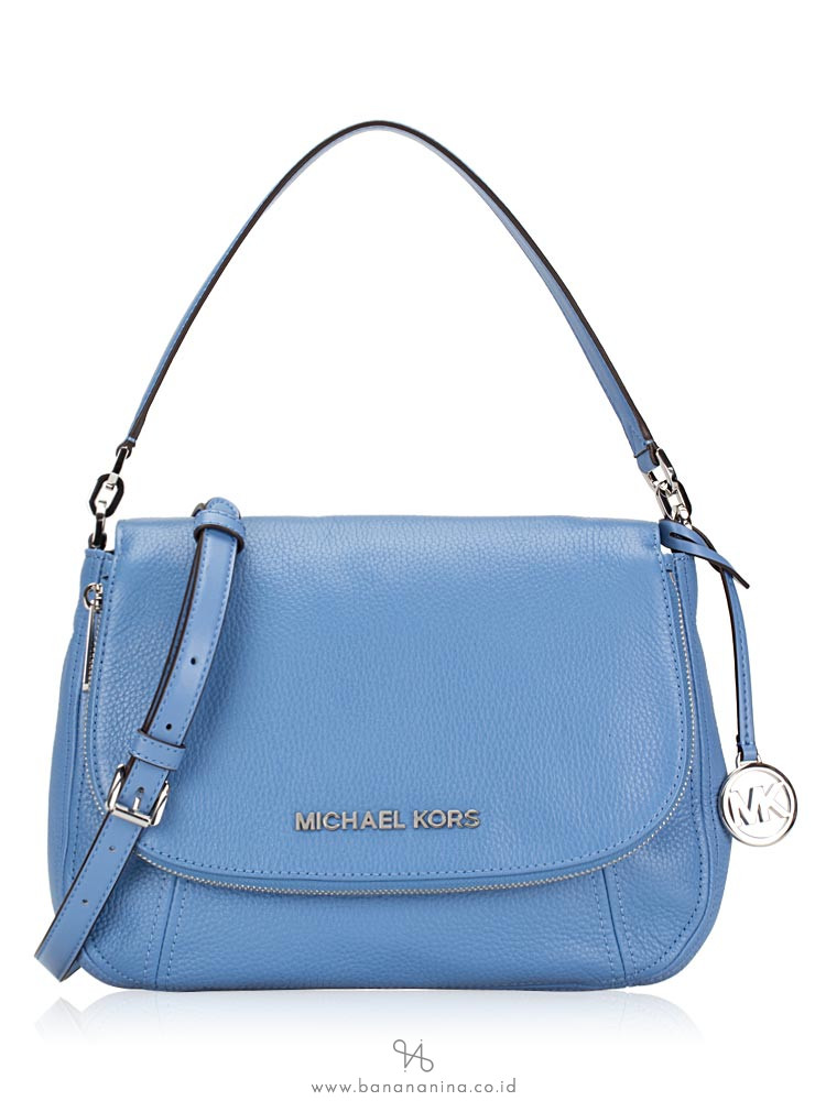 MICHAEL KORS Bedford Medium Leather Shoulder Bag French Blue