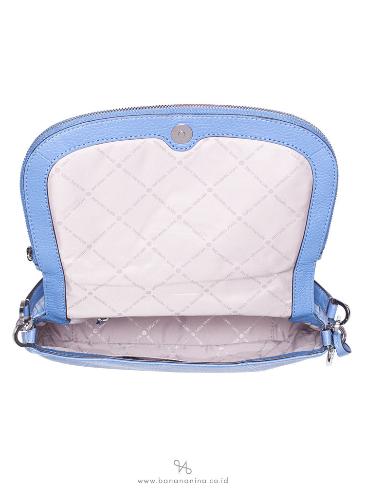 MICHAEL KORS Bedford Medium Leather Shoulder Bag French Blue