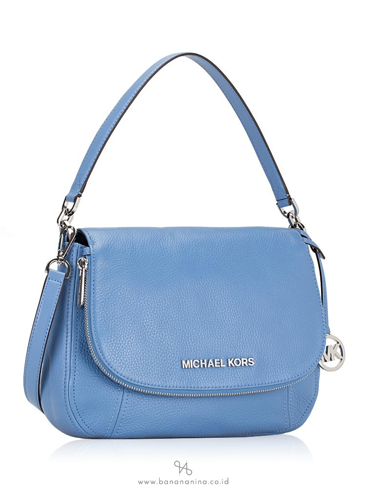 MICHAEL KORS Bedford Medium Leather Shoulder Bag French Blue