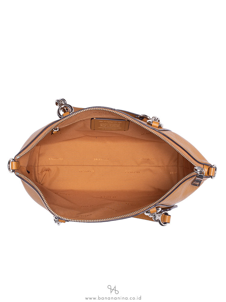 COACH 59501 Pebbled Leather Prairie Chain Satchel Light Saddle