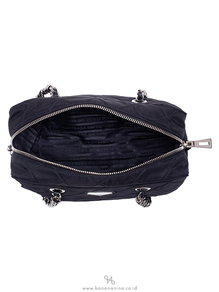 PRADA 1BB903 Tessuto Impuntu Tote Nero