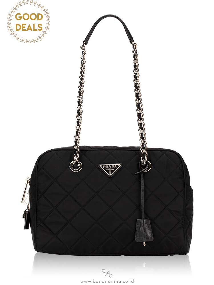 PRADA 1BB903 Tessuto Impuntu Tote Nero
