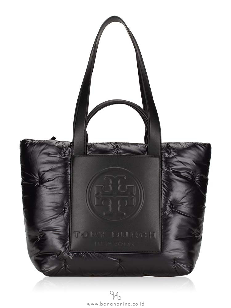 TORY BURCH Perry Bombe Nylon Tote Black