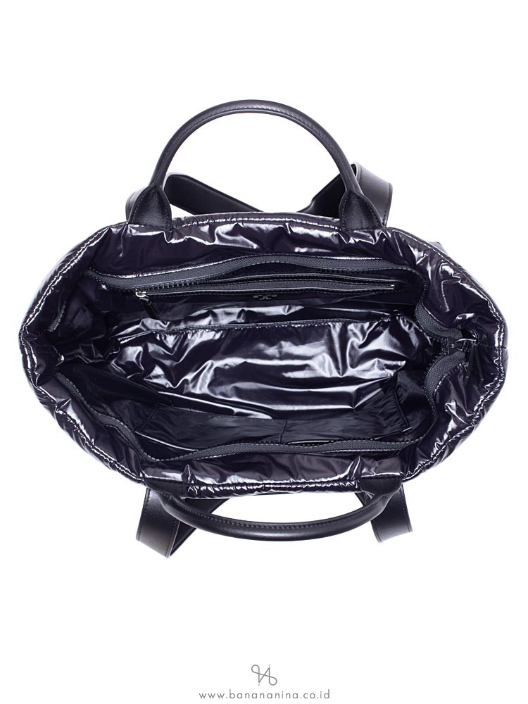 TORY BURCH Perry Bombe Nylon Tote Black
