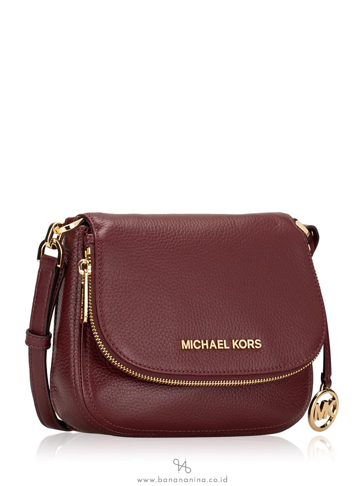 MICHAEL KORS Bedford Small Leather Flap Crossbody Merlot