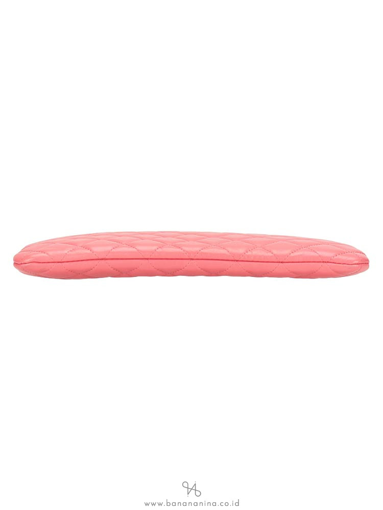 CHANEL Lambskin Large O Case Clutch Pink