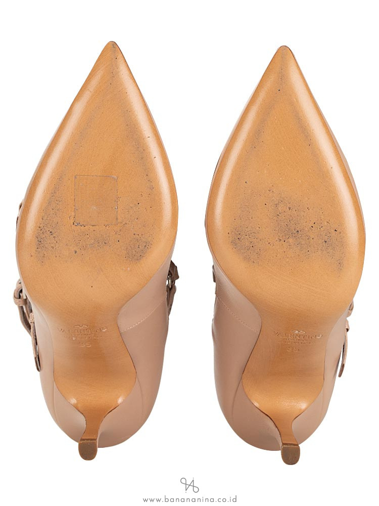 VALENTINO Vivo Ankle Strap Heels Poudre Sz 35
