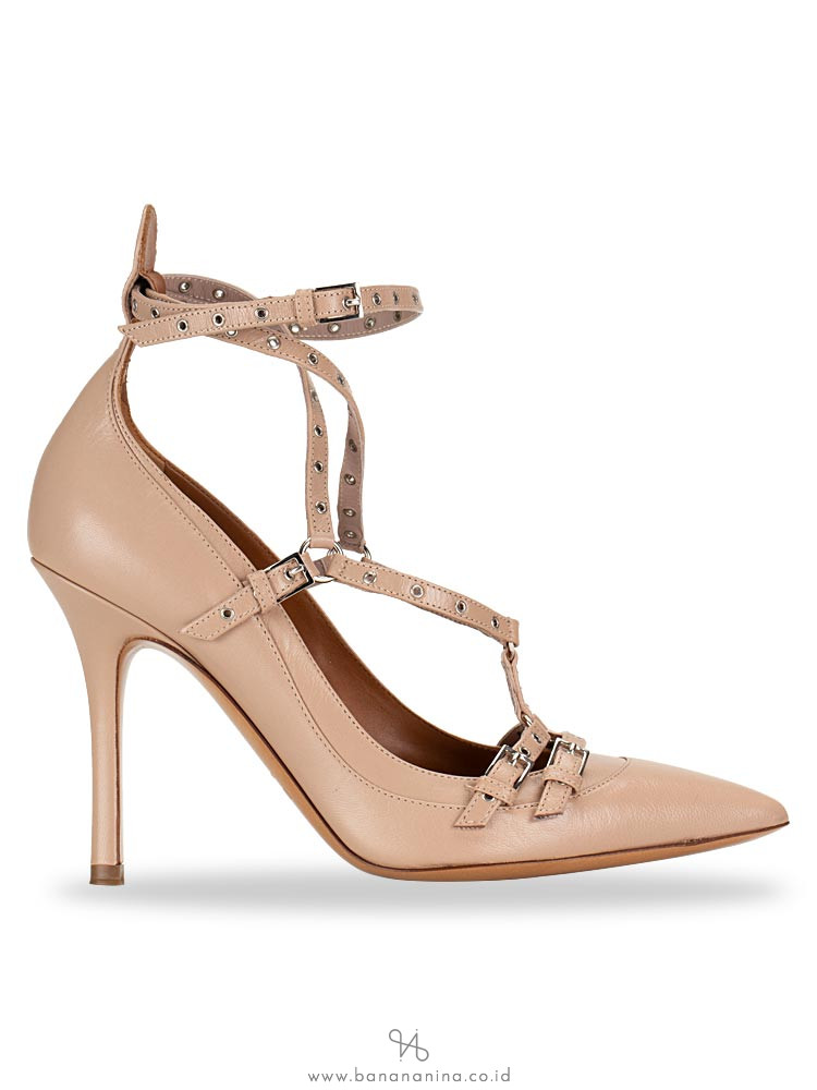 VALENTINO Vivo Ankle Strap Heels Poudre Sz 35