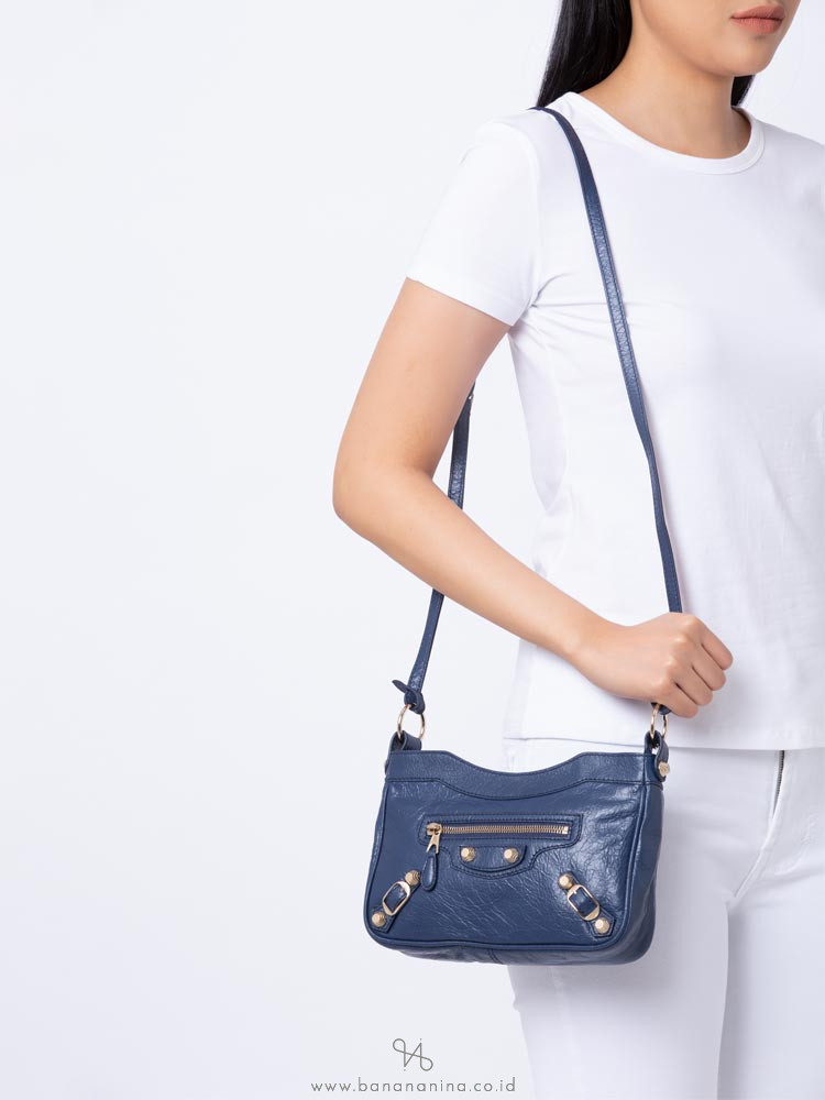 BALENCIAGA Giant 12 Gold Hip Crossbody Bleu Nuit