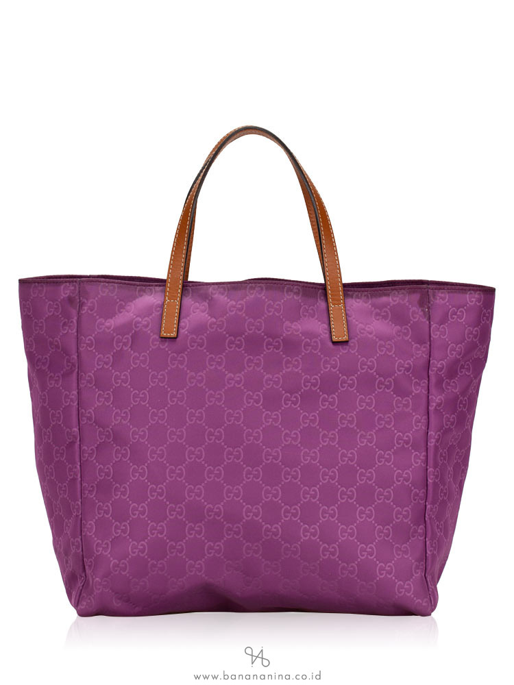 GUCCI Guccissima Nylon Tote Purple