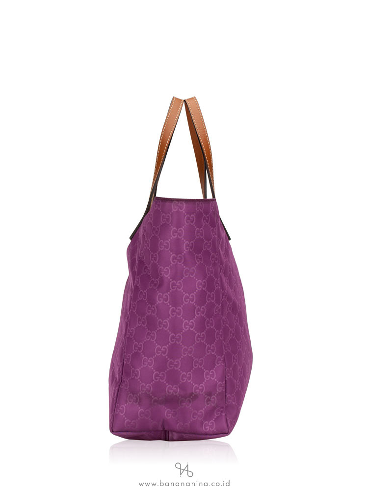 GUCCI Guccissima Nylon Tote Purple